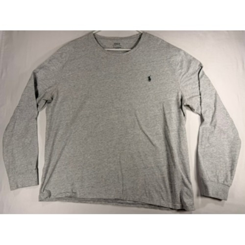 Polo Ralph Lauren Long Sleeve T-Shirt Mens XL Grey Excellent Embroidered Logo